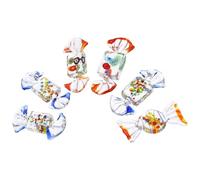 ANDRESLAD 6 pièces Ornements Verre Forme de Bonbons Japonais Décorations Colorées pour Maison et Bureau Art de Verre Lifelike Cadeau Souvenir Original