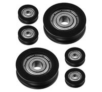 ANDRESLAD 6pièces Roulements à Billes à Gorge U pour Rails de Guidage Galets de Guidage pour Portes et Fenêtres Coulissantes Poulies Silencieuses pour Applications Résidentielles