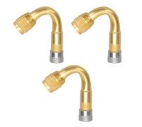 ANDRESLAD Adaptateurs d'Extension de Valve de Pneu 3 Pièces Rallonges 45 Degrés en Acier pour Chambres à Air Doubles Adaptés aux Caravanes et Camping-Cars