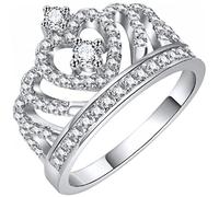 ANDRESLAD Bague Femme Couronne Créative Alliage Anneau Cœur Élégant Décoration Charme Pour Doigt Cadeau Bijoux Femme