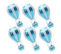ANDRESLAD Ballons Aluminium Montgolfière 4D Bleu Lot de 6 Pièces Décoration Anniversaire Garçon et Filles Ballons de Fête Voyage et Shower Ornement Festif Solide et Gonflable