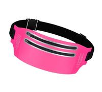 ANDRESLAD Banane Ceinture Running avec Double Zip Pochette Téléphone Pochette Ajustable pour Course à Pied et Sports Extérieurs Rose