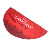 ANDRESLAD Bannière de Drapeau Demi-Éventail en Polyester Résistant Décoration de Noël Extérieure Motif Cerf en Traîneau 1 Pièce pour Jardin et Fête à Thème Carnaval