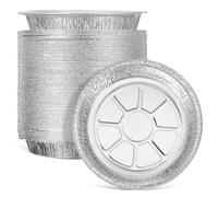 ANDRESLAD Barquettes en Aluminium Jetables Rondes 8 Pouces, 100 Pièces Plateaux Cuisson Adaptés Friteuse à Air, Ustensiles la Cuisine Jetables pour Cuisson, Réchauffage et Préparation Repas