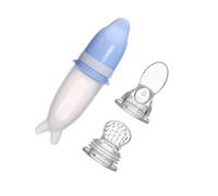 ANDRESLAD biberon portable cuillère babynage fauteille bebe pèse aliment sucette de fruits mangeoire pour bébé mangeoire à presser bébé bouteille d'alimentation à presser Gel de silice Blue