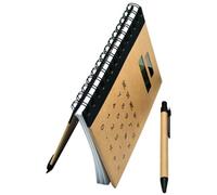 ANDRESLAD Bloc-Notes à Spirale Grand Format avec Couverture Rigide Papier Ligné Solide Calculatrice Solaire Intégrée à Écran LCD Multifonction pour Étudiants et Bureau Carnet D’Écriture