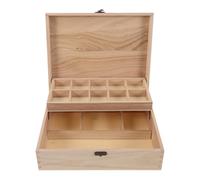 ANDRESLAD Boîte à Bijoux Bois Non Traité avec Fermoir Verrouillable Coffret de Rangement Artisanal Rustique pour Boucles d'Oreilles et Colliers Capacité Spacieuse pour Maison et Projets DIY