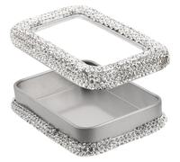 ANDRESLAD Boîte à Médiators en Fer-Blanc Strass Fenêtre Transparente Protection Anti-Poussière Étui Portable pour Guitare Acoustique Électrique et Basse Coffret de Rangement Pratique