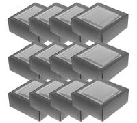 ANDRESLAD Boîte D'emballage Présent Carrée En Papier Kraft Fenêtre Transparente, Lot De 20, 7,5 x 7,5 x 3 Cm, Boîte De Rangement Portable Pour Bijoux Et Savonnette, Usage Décoratif Et Présent