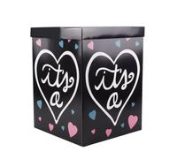 ANDRESLAD Boîte Pliante Noire pour Révélation de Garçon ou Fille Ballons Colorés Boîte Décorative pour Fête d'Anniversaire Bébé et Shower Rangement Papier pour Événement Festif