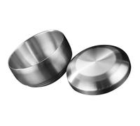 ANDRESLAD Bol à Riz en Acier Inoxydable 304 Double Paroi 10,5 Cm avec Couvercle Bol à Soupe Ménager Épais Pratique Cuisine Coréenne Ustensiles la Cuisine Inox Accessoires Maison