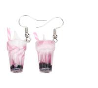 ANDRESLAD Boucles D’oreilles Pendantes Femme Drôles de Glace et Perles, Accessoire Créatif Rose, Légères et Originales pour Fête et Anniversaire, Présent Féminin