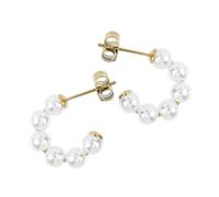 ANDRESLAD Boucles Oreilles Créoles Petites Rondes Perles Artificielles Élégantes Clous Oreilles Femme Chic Bijoux Peau Sensible Durables Cadeau Raffiné pour Fille