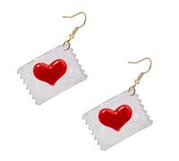 ANDRESLAD Boucles Oreilles Pendantes Cœur Bonbon Transparent pour Femmes Festives et Élégantes Cadeau Saint-valentin et Anniversaire Accessoire pour Soirée et Quotidien