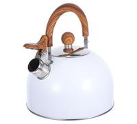 ANDRESLAD Bouilloire à Sifflet Blanche 2,5l Poignée Pliable Anti-brûlure en Acier Inoxydable, Compatible Gaz et Induction, Bouilloire Domestique Cuisine et Infusion