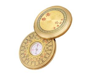 ANDRESLAD Boussole Chinoise en Alliage Couvercle, Compacte et Légère, Vintage pour Camping, Randonnée et Éducation, Outil de Navigation Extérieur Multifonction, Style Feng Shui, 1 Pièce