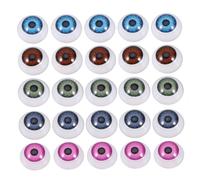 ANDRESLAD Boutons Yeux Demi-Cercles en Plastique Multicolores, 50 Pcs, Accessoires Couture et Loisirs Créatifs pour Poupées, Ours en Peluche et Bricolage, Bouton Œil d'animal à Coudre, Yeux
