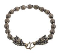 ANDRESLAD Bracelet En Cuivre Pur Unisexe Perles Mattes Style Rétro Vintage Dragon, Accessoire Quotidien Confortable Taille Unique