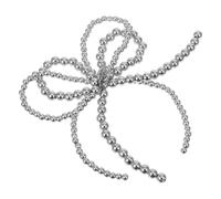 ANDRESLAD Breloque Nœud en Perles Argenté Double Couche, Décoration Applique 3d pour Téléphone Portable, Porte-clés Mignon et Accessoire Polyvalent, Breloques pour Lacets et Bijoux,