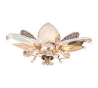 ANDRESLAD Broche Abeille Femme Émail Rigide Doré avec Cristaux Élégante et Légère Broche Insecte Chic pour Soirée Bureau et Tenue Habillée