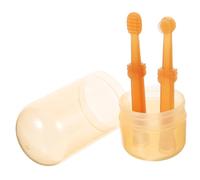ANDRESLAD Brosse Dents Chiot et Chien Silicone Souple avec Rangement Brosse à Dent Portable Ergonomique pour Soins Bucco-dentaires des Animaux
