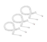 ANDRESLAD Câble Téléphonique Spiralé 3 Pièces pour Téléphone Fixe, Cordon du Récepteur Extensible Ressort, Anti-nœuds, Compatible Ligne Téléphonique Fixe, Bureau et Maison, Fil Solide