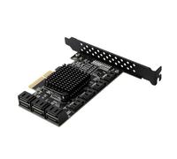 ANDRESLAD Carte d'Extension Pci-E 10 Ports Interface Serial ATA 30 Convertisseur Pci Express X4 vers Interface Serial ATA 30 Compatible PC Bureau Transmission Stable LED d'Activité