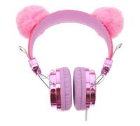 ANDRESLAD Casque Audio Garçon Fille avec Micro Oreilles de Chat Pailletées et Boule Fourrure Confort Ajustable Compatible pour Garçons et Filles Couleur Aléatoire Couleur Aléatoire