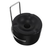 ANDRESLAD Cendrier Mural en Acier Inoxydable Noir avec Couvercle, Bac à Cendres Anti-Dispersion, Compact et Suspendu, pour Toilettes, Bureaux, Hôtels et Salles de Bain, Accessoire Hygiénique