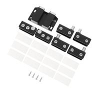 ANDRESLAD Charnières en Acier Inoxydable Noires pour Porte Vitrée, Jeu Complet Double Pivot Automatique sans Perçage, Clip de Charnière de Meuble Résistant, pour Placard et Armoire