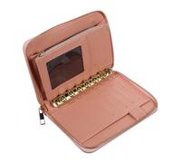 ANDRESLAD Classeur Budget Femme PU avec Fermeture Éclair Grand Porte-Billet Et Porte-Cartes Portefeuille Rose Élégant pour Organisation Quotidienne Et Voyage