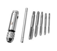 ANDRESLAD Clé à Cliquet Réglable à Poignée en T en Acier M3-M8 Jeu de Tarauds à Main pour Perçage et Assemblage Outil Compact pour Réparation Vélo et Montage Meubles