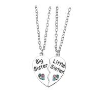 ANDRESLAD Collier Cœur Alliage pour Filles Collier Amitié à Cœurs Brodés Cadeau Sœurs et Meilleures Compagnes Set Pendentifs Séparables Design Créatif et Résistant