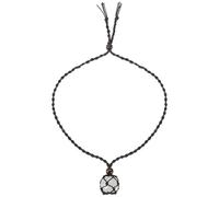 ANDRESLAD Collier en Cristal Naturel Blanc Pendentif Pierre Brute Cordon Tressé Noir Réglable Collier Long Unisexe pour Bijoux Simples et Élégants Accessoire Mode Quotidien
