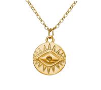 ANDRESLAD Collier Pendentif Œil Doré Chaîne de Cou Ras du Cou Polyvalente Design Rétro Simple Chaîne pour Femme Élégant pour Pull et Usage Quotidien