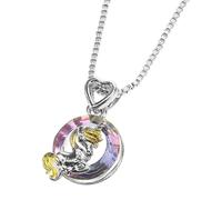 ANDRESLAD Collier Pendentif Licorne en Cristal Bicolore Scintillant Bijou Ras du Cou pour Filles Accessoire Mode Fête Anniversaire Noël Présent Licorne et Élégant
