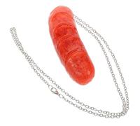 ANDRESLAD Collier Pendentif Saucisse Rôtie Réaliste en Métal, Accessoire Amusant pour Fête, Bijou Fantaisie pour Couples, Chaîne Originale, Collier de Nourriture Réaliste
