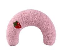 ANDRESLAD Coussin en Peluche Rose pour Chaton et Chat, Oreiller U Léger et Facile à Ranger en Polyester, Accessoire pour Protéger la Nuque