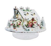 ANDRESLAD Décoration de Noël en Acrylique Maison Miniature de Neige Bonhomme de Neige et Sapin Ornement de Table Festive pour Centre de Table Village Enneigé Décoration de Jardin