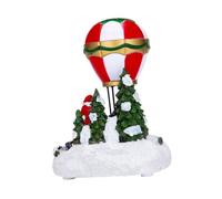 ANDRESLAD Décoration de Noël Lumineuse Montgolfière Musicale en Résine Maison Illuminée Festive pour Bureau et Vitrine Présent Original pour 30 de Mariage Ornement de Fête Noël