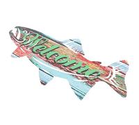 ANDRESLAD Décoration Murale Poisson Mur D'animaux Tenture Murale De Poisson En Plein Air Poisson 3d Ornement De Statue De Poisson Sculpture En Plein Air Ornements Pour Le Fer