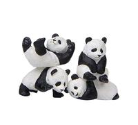 ANDRESLAD Décorations Panda en Résine Set De 4 Mini Ornements pour Gâteau Et Maison 3.50X2.00X1.50Cm Figurines Panda Artisanales Décoration Animale Micro Paysage pour Anniversaire