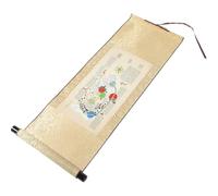 ANDRESLAD Défilement Mural en Soie 80X30 CM Style Chinois Jaune Schéma Corporel Humain Parchemin Suspendu Décoratif pour Salon Bureau et Espace Bien-Être Art Mural Traditionnel et