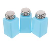 ANDRESLAD Distributeur Antistatique Rechargeable 180 Ml Flacon Plastique Bleu 6 Oz avec Pompe à Pression et Bouchon Métallique Étanche, Flacon Portable pour Usage Laboratoire et Domestique