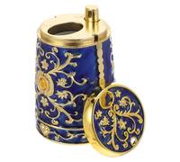 ANDRESLAD Distributeur Automatique de Cure-Dents à Pression Manuelle Boîte de Rangement Hermétique en Acier Inoxydable Couleur Or Bleu Usage Domestique et Restauration Distribution