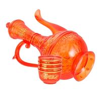 ANDRESLAD Ensemble 5 Pièces Coupe à Offrandes Bouddhique en Plastique Cristal 1 Pot D’Eau 4 Coupes Dragon et Phénix Résistante et Lisse pour Usage au Temple et Culte Domestique Réutilisable