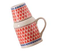 ANDRESLAD Ensemble Bouilloire et Tasse en Céramique 2 Pièces Pichet Vintage en Céramique avec Anse Capacité Grosse pour Boissons Chaudes et Froides Service à Thé Maison et Bureau