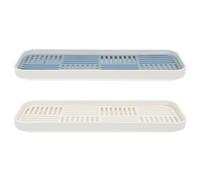 ANDRESLAD Ensemble de 2 Plateaux de Service à Thé Rectangulaires à Double Couche en Pp Bac D'égouttage, Cuisine et Hôtels, Design Délicat et Lignes Claires