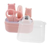 ANDRESLAD Ensemble De Coupe-ongles Pour Bébé Rose, 5 Pièces Ciseaux Et Tondeuse, Kit Manucure En Acier Inoxydable Et Abs, Soin Des Ongles Sûr Et Portable Pour Nourrissons Et Garçon Et Filles