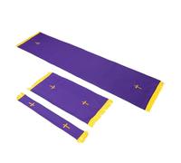 ANDRESLAD Ensemble de Parements Réversibles pour Tenue du Clergé, Chemin de Table, Marque-page et Foulard de Chaire Brodé avec Croix, Tissu Liturgique Vert et Violet, Décoration D'église